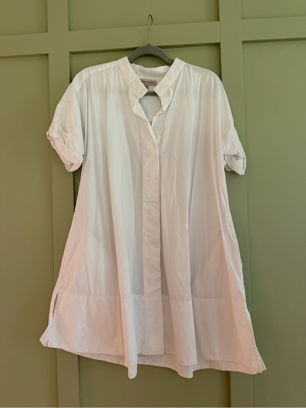 Banana Republic White Short-Sleeve Tunic Dress